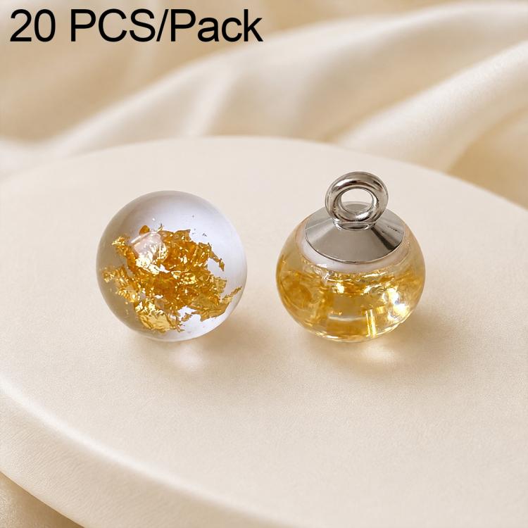 Confezione da 20 bottoni a nodo cinese con perline di vetro e foglia d'oro per Hanfu Cheongsam, 16L-10mm