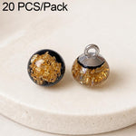 Confezione da 20 bottoni a nodo cinese con perline di vetro e foglia d'oro per Hanfu Cheongsam, 16L-10mm
