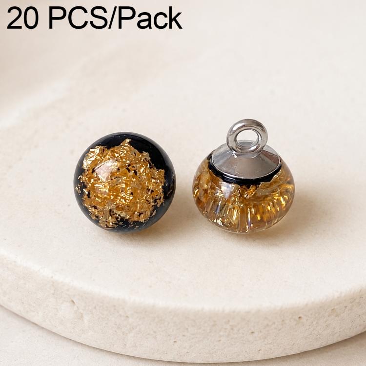 Confezione da 20 bottoni a nodo cinese con perline di vetro e foglia d'oro per Hanfu Cheongsam, 16L-10mm
