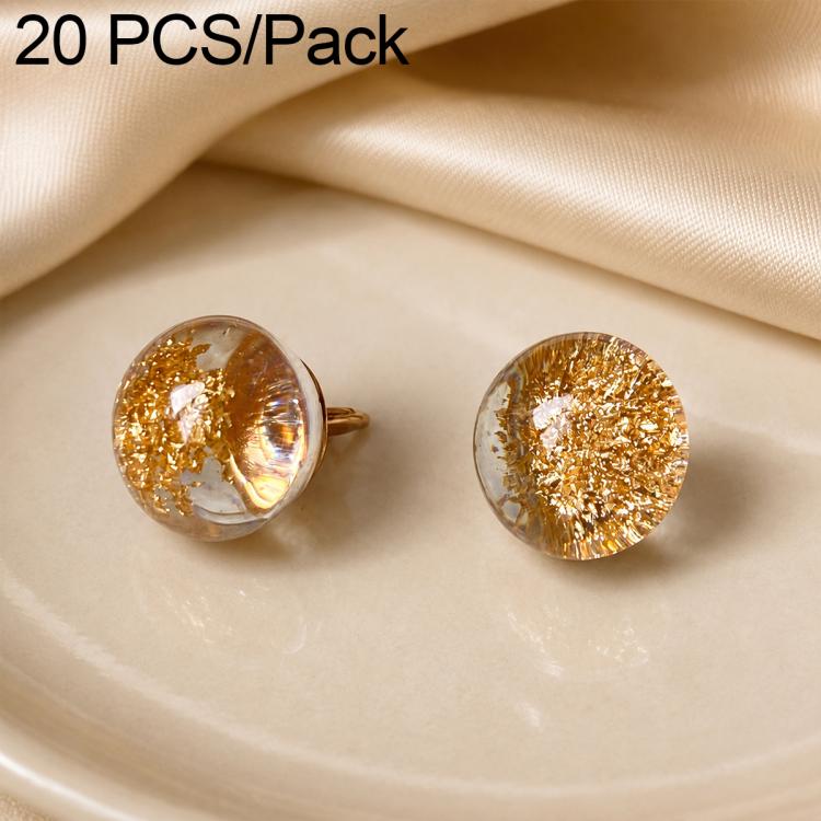 Confezione da 20 bottoni a nodo cinese con perline di vetro e foglia d'oro per Hanfu Cheongsam, 16L-10mm