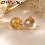 Confezione da 20 bottoni a nodo cinese con perline di vetro e foglia d'oro per Hanfu Cheongsam, 16L-10mm