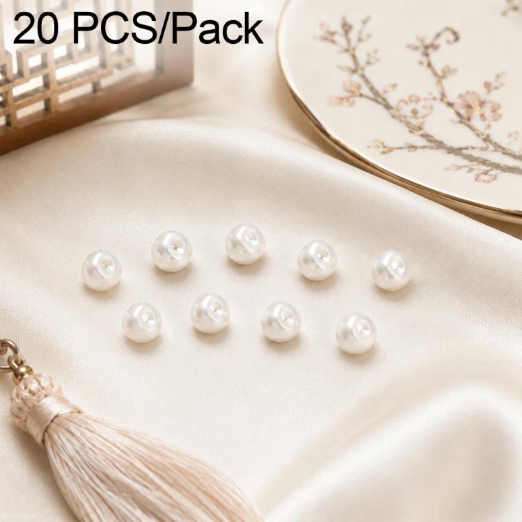 Confezione da 20 bottoni in resina lucida con foro laterale e nodo cinese in perla per Hanfu Cheongsam, 8mm, 10mm, 12mm, 14mm, 16mm, 18mm, 20mm