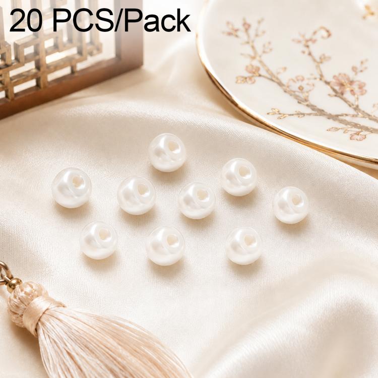 Confezione da 20 bottoni in resina lucida con foro laterale e nodo cinese in perla per Hanfu Cheongsam, 8mm, 10mm, 12mm, 14mm, 16mm, 18mm, 20mm