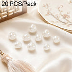 Confezione da 20 bottoni in resina lucida con foro laterale e nodo cinese in perla per Hanfu Cheongsam, 8mm, 10mm, 12mm, 14mm, 16mm, 18mm, 20mm