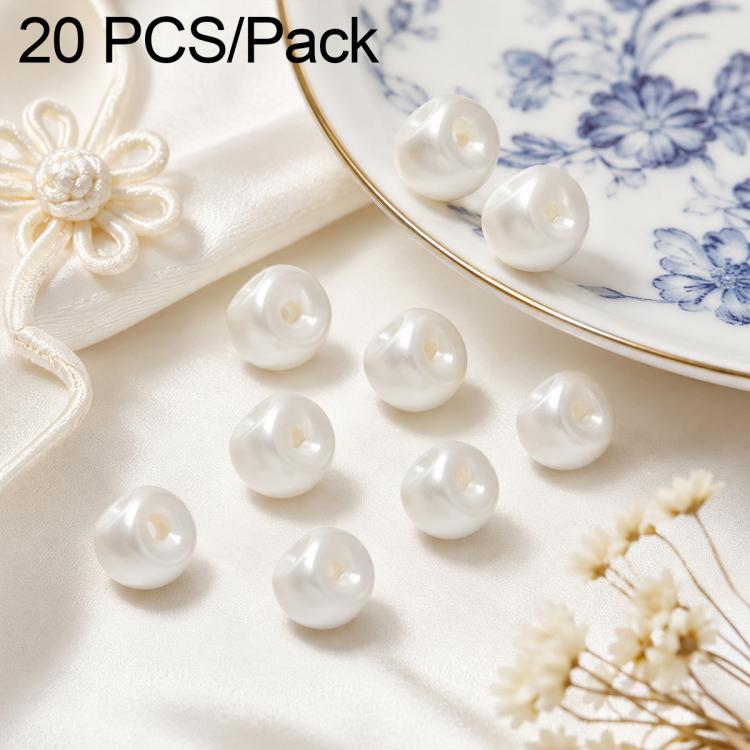 Confezione da 20 bottoni in resina lucida con foro laterale e nodo cinese in perla per Hanfu Cheongsam, 8mm, 10mm, 12mm, 14mm, 16mm, 18mm, 20mm