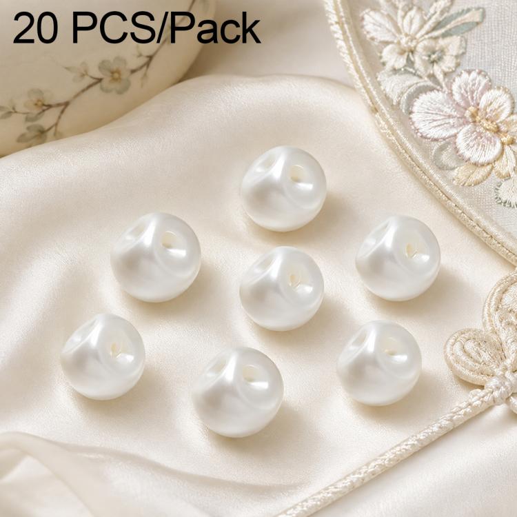 Confezione da 20 bottoni in resina lucida con foro laterale e nodo cinese in perla per Hanfu Cheongsam, 8mm, 10mm, 12mm, 14mm, 16mm, 18mm, 20mm
