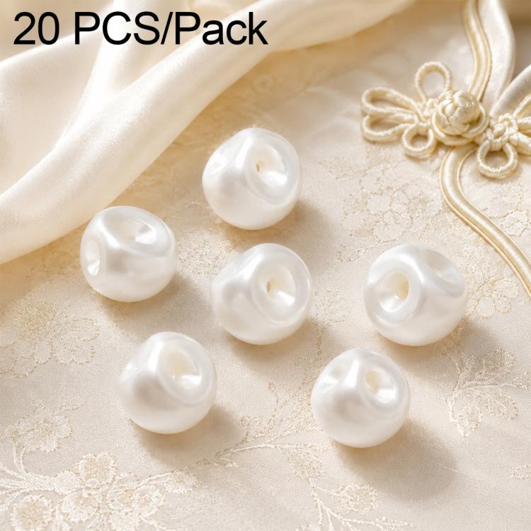 Confezione da 20 bottoni in resina lucida con foro laterale e nodo cinese in perla per Hanfu Cheongsam, 8mm, 10mm, 12mm, 14mm, 16mm, 18mm, 20mm