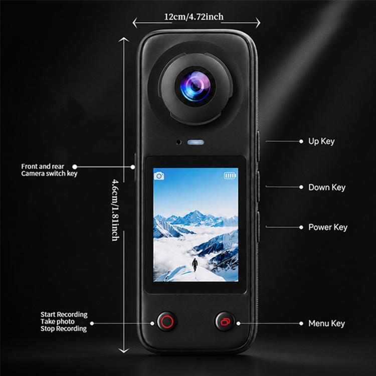 X5 Pro 2.0 inch Screen 200 Degrees Wide Angle 4K Panoramic Action Camera