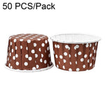 50 pezzi/confezione di pirottini di carta per cupcake con bordo arrotolato, Small, Medium