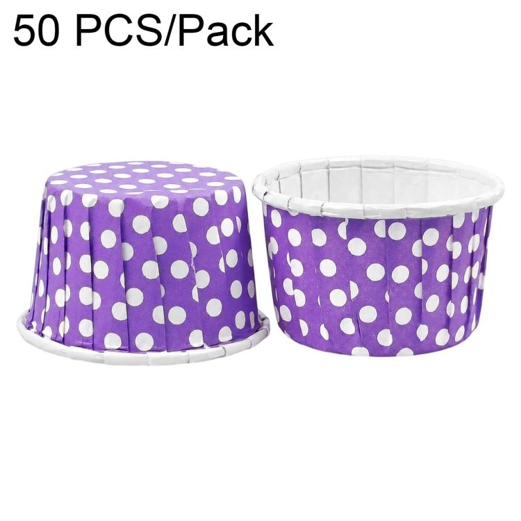 50 pezzi/confezione di pirottini di carta per cupcake con bordo arrotolato, Small, Medium