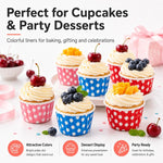 50 pezzi/confezione di pirottini di carta per cupcake con bordo arrotolato, Small, Medium