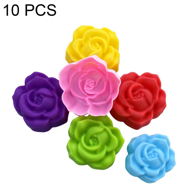 Confezione da 10 stampi in silicone per fiori resistenti alle alte temperature.