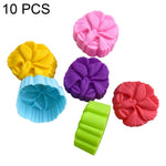 Confezione da 10 stampi in silicone per fiori resistenti alle alte temperature.