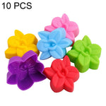 Confezione da 10 stampi in silicone per fiori resistenti alle alte temperature.
