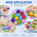 Confezione da 10 stampi in silicone per fiori resistenti alle alte temperature.
