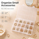 Scatola organizer in plastica trasparente non rimovibile con 15 scomparti, 15-Compartment