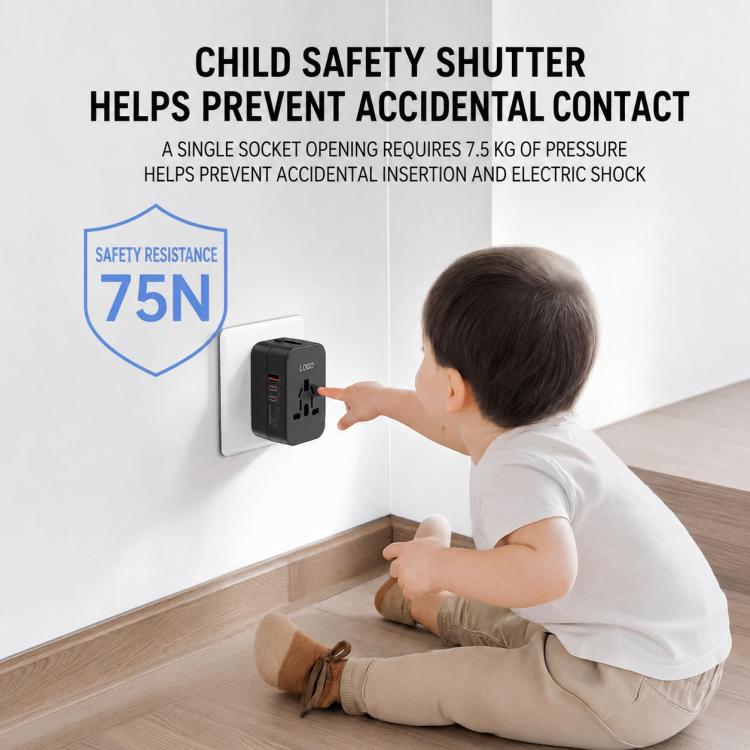 PD35W 2-Port Type-C + USB-A Universal Travel Adapter Worldwide Charger