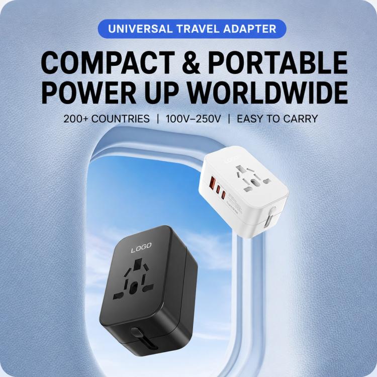 PD35W 2-Port Type-C + USB-A Universal Travel Adapter Worldwide Charger