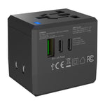 2-Port Type-C + USB-A Universal Travel Adapter Socket Worldwide Charger, 3.4A, PD20W, PD35W