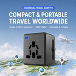 2-Port Type-C + USB-A Universal Travel Adapter Socket Worldwide Charger, 3.4A, PD20W, PD35W