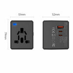 2-Port Type-C + USB-A Universal Travel Adapter Socket Worldwide Charger, 3.4A, PD20W, PD35W
