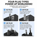 2-Port Type-C + USB-A Universal Travel Adapter Socket Worldwide Charger, 3.4A, PD20W, PD35W