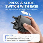 2-Port Type-C + USB-A Universal Travel Adapter Socket Worldwide Charger, 3.4A, PD20W, PD35W