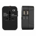 Universal Travel Adapter Multifunctional Power Socket Charger, 2.1A Dual-Port USB, 2.4A USB+Type-C