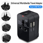 Universal Travel Adapter Multifunctional Power Socket Charger, 2.1A Dual-Port USB, 2.4A USB+Type-C