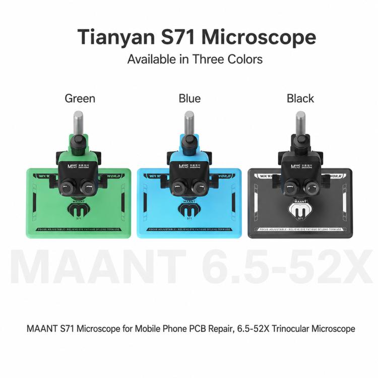 MaAnt S71 6.5-52X Synchronous Zoom Trinocular Stereo Microscope