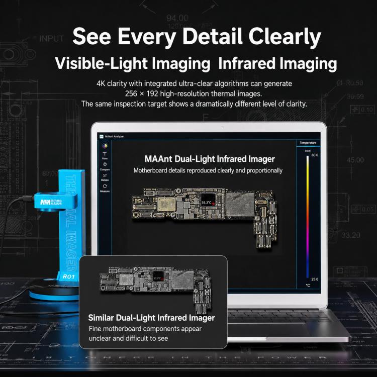 MaAnt RC-6 4K HD PCB Motherboard 3D Dual Light Infrared Thermal Imaging Diagnosis Analyser
