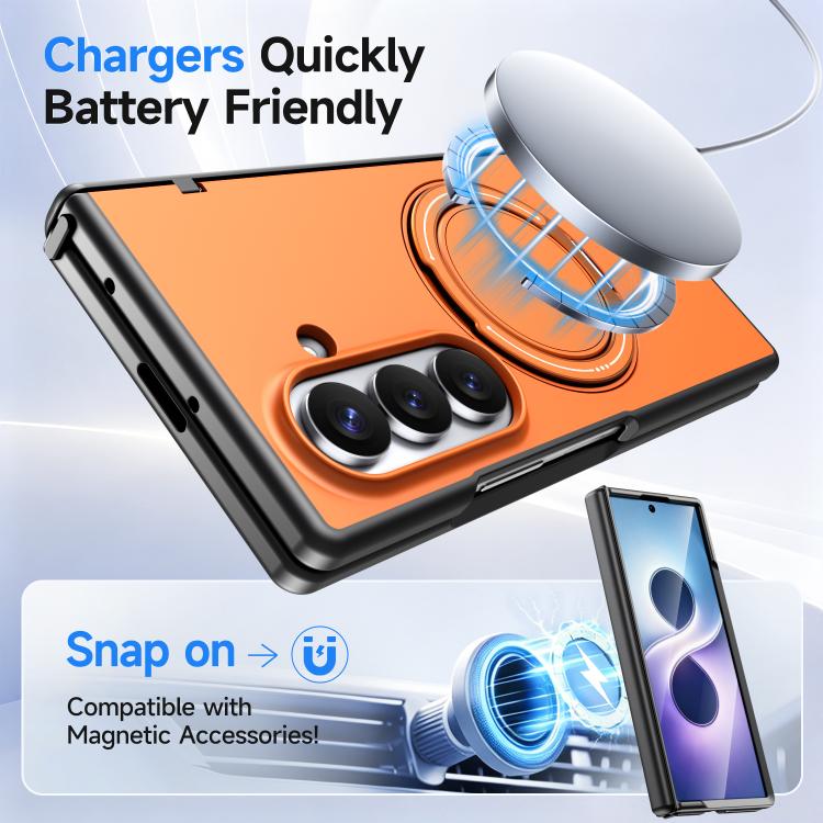 Supporto girevole in metallo, custodia ibrida per telefono MagSafe in TPU e PC., For Galaxy Fold8 Ultra 5G