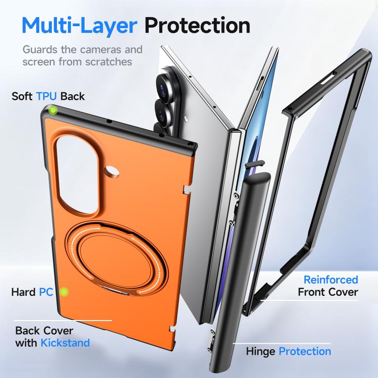 Supporto girevole in metallo, custodia ibrida per telefono MagSafe in TPU e PC., For Galaxy Fold8 Ultra 5G