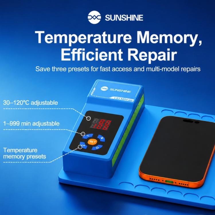 SUNSHINE LS3 Mini V2.0 Tappetino riscaldante separatore per la rimozione dello schermo LCD da 10,5 pollici con rilevamento della polvere verde, US Plug, EU Plug, UK Plug, AU Plug