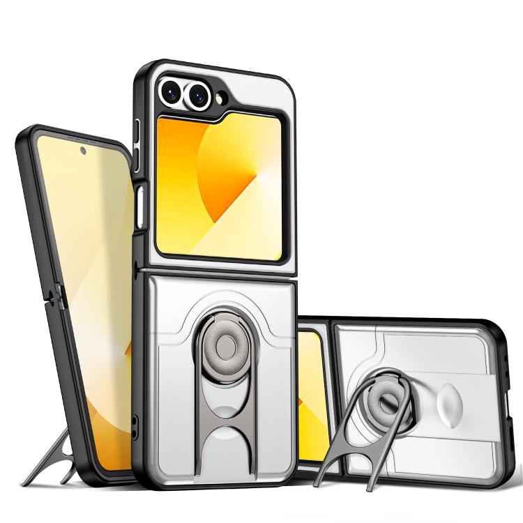Cover scorrevole per fotocamera, supporto girevole 2 in 1, custodia per telefono antiurto con airbag., For Galaxy Z Flip6 5G