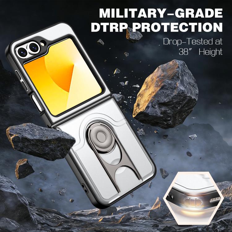 Cover scorrevole per fotocamera, supporto girevole 2 in 1, custodia per telefono antiurto con airbag., For Galaxy Z Flip6 5G