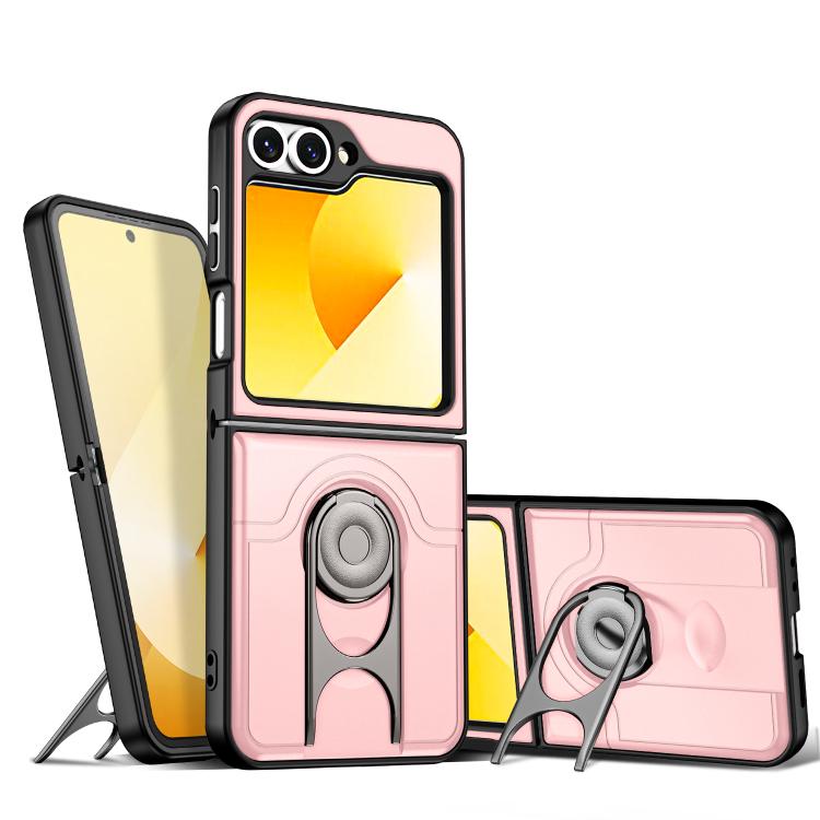 Cover scorrevole per fotocamera, supporto girevole 2 in 1, custodia per telefono antiurto con airbag., For Galaxy Z Flip6 5G