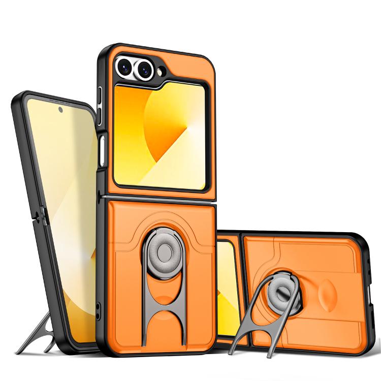 Cover scorrevole per fotocamera, supporto girevole 2 in 1, custodia per telefono antiurto con airbag., For Galaxy Z Flip6 5G