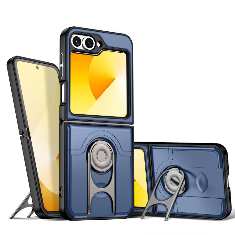 Cover scorrevole per fotocamera, supporto girevole 2 in 1, custodia per telefono antiurto con airbag., For Galaxy Z Flip6 5G