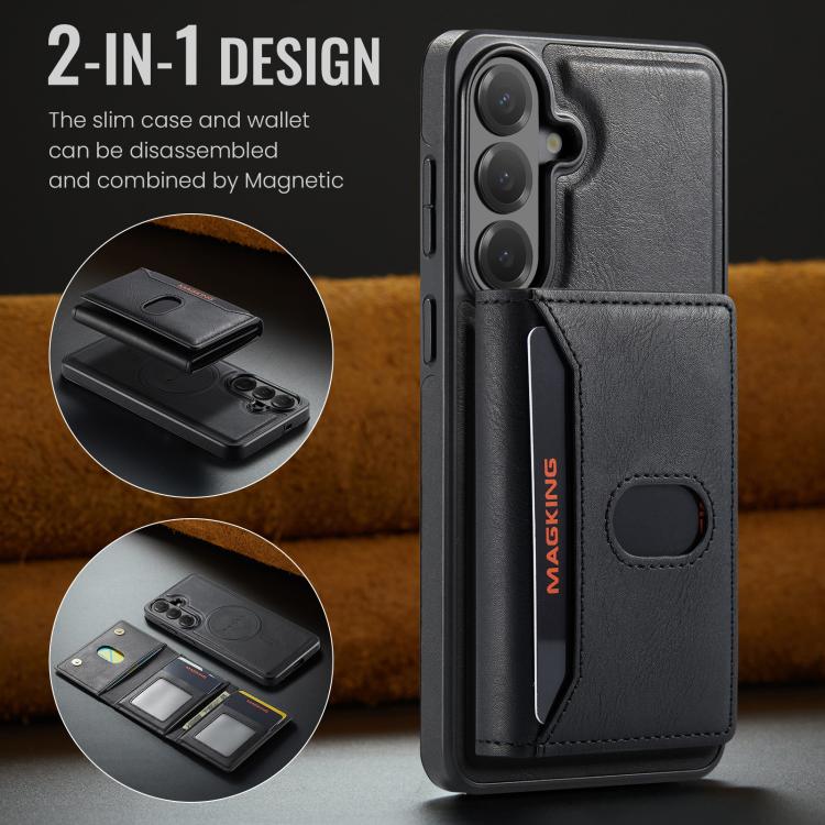 MAKGING Serie K5 Portafoglio pieghevole a tre ante con protezione RFID e custodia magnetica rimovibile per telefono, For Galaxy S26 FE 5G, For Galaxy S26+ 5G, For Galaxy S26 Ultra 5G