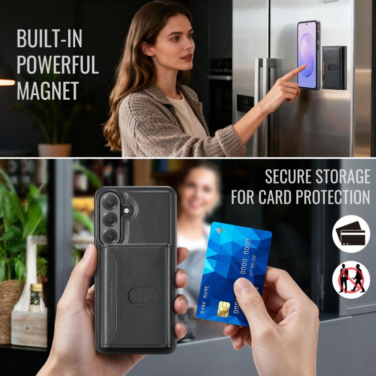 MAKGING Serie K5 Portafoglio pieghevole a tre ante con protezione RFID e custodia magnetica rimovibile per telefono, For Galaxy S26 FE 5G, For Galaxy S26+ 5G, For Galaxy S26 Ultra 5G