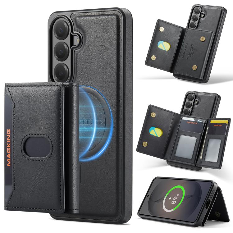 MAKGING Serie K5 Portafoglio pieghevole a tre ante con protezione RFID e custodia magnetica rimovibile per telefono, For Galaxy S26 FE 5G, For Galaxy S26+ 5G, For Galaxy S26 Ultra 5G