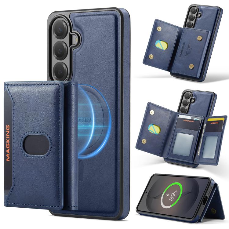 MAKGING Serie K5 Portafoglio pieghevole a tre ante con protezione RFID e custodia magnetica rimovibile per telefono, For Galaxy S26 FE 5G, For Galaxy S26+ 5G, For Galaxy S26 Ultra 5G