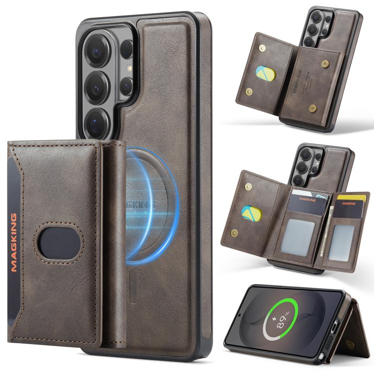 MAKGING Serie K5 Portafoglio pieghevole a tre ante con protezione RFID e custodia magnetica rimovibile per telefono, For Galaxy S26 FE 5G, For Galaxy S26+ 5G, For Galaxy S26 Ultra 5G