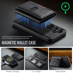 MAKGING Serie K5 Portafoglio pieghevole a tre ante con protezione RFID e custodia magnetica rimovibile per telefono, For Galaxy S26 5G