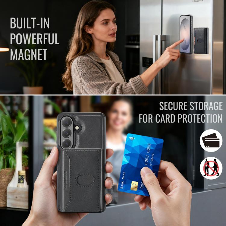 MAKGING Serie K5 Portafoglio pieghevole a tre ante con protezione RFID e custodia magnetica rimovibile per telefono, For Galaxy S26 5G