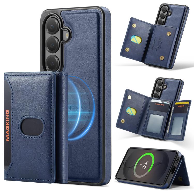 MAKGING Serie K5 Portafoglio pieghevole a tre ante con protezione RFID e custodia magnetica rimovibile per telefono, For Galaxy S26 5G