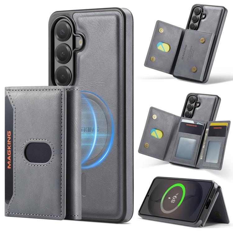 MAKGING Serie K5 Portafoglio pieghevole a tre ante con protezione RFID e custodia magnetica rimovibile per telefono, For Galaxy S26 5G