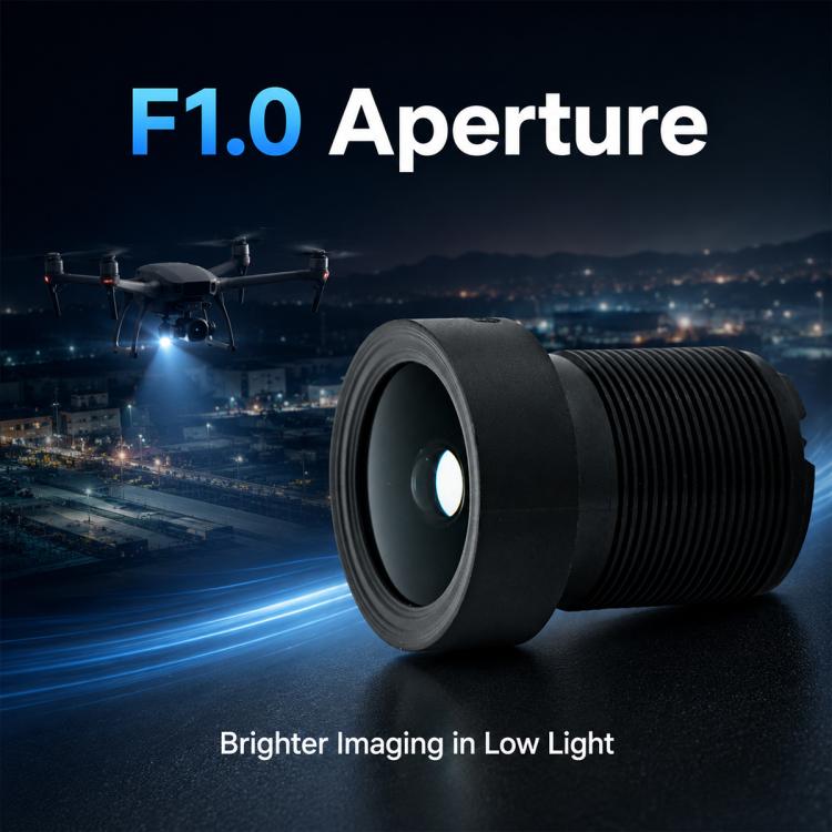 Obiettivo per fotocamera FPV per drone, 1/2,7 pollici F1.0 8MP grandangolare a fuoco fisso, FPV Drone Camera Lens