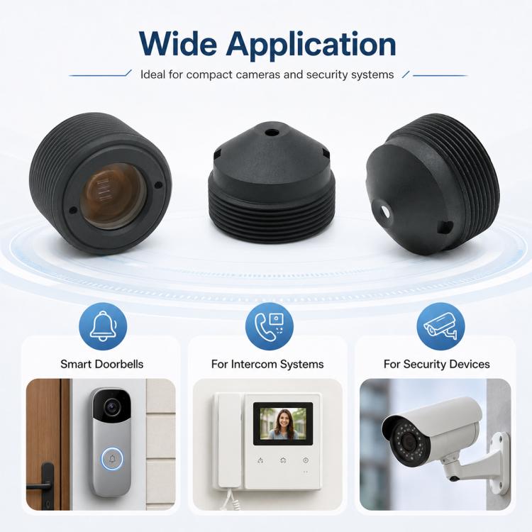 Obiettivo ottico grandangolare HD da 2 MP con punta da 2,8 mm e risoluzione 1/2,7 pollici per la videosorveglianza domestica intelligente., 2.8mm Pointed Lens